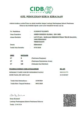 SIJIL PEROLEHAN KERJA KERAJAAN (CIDB)